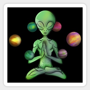 Spiritual Zen meditation Alien Magnet